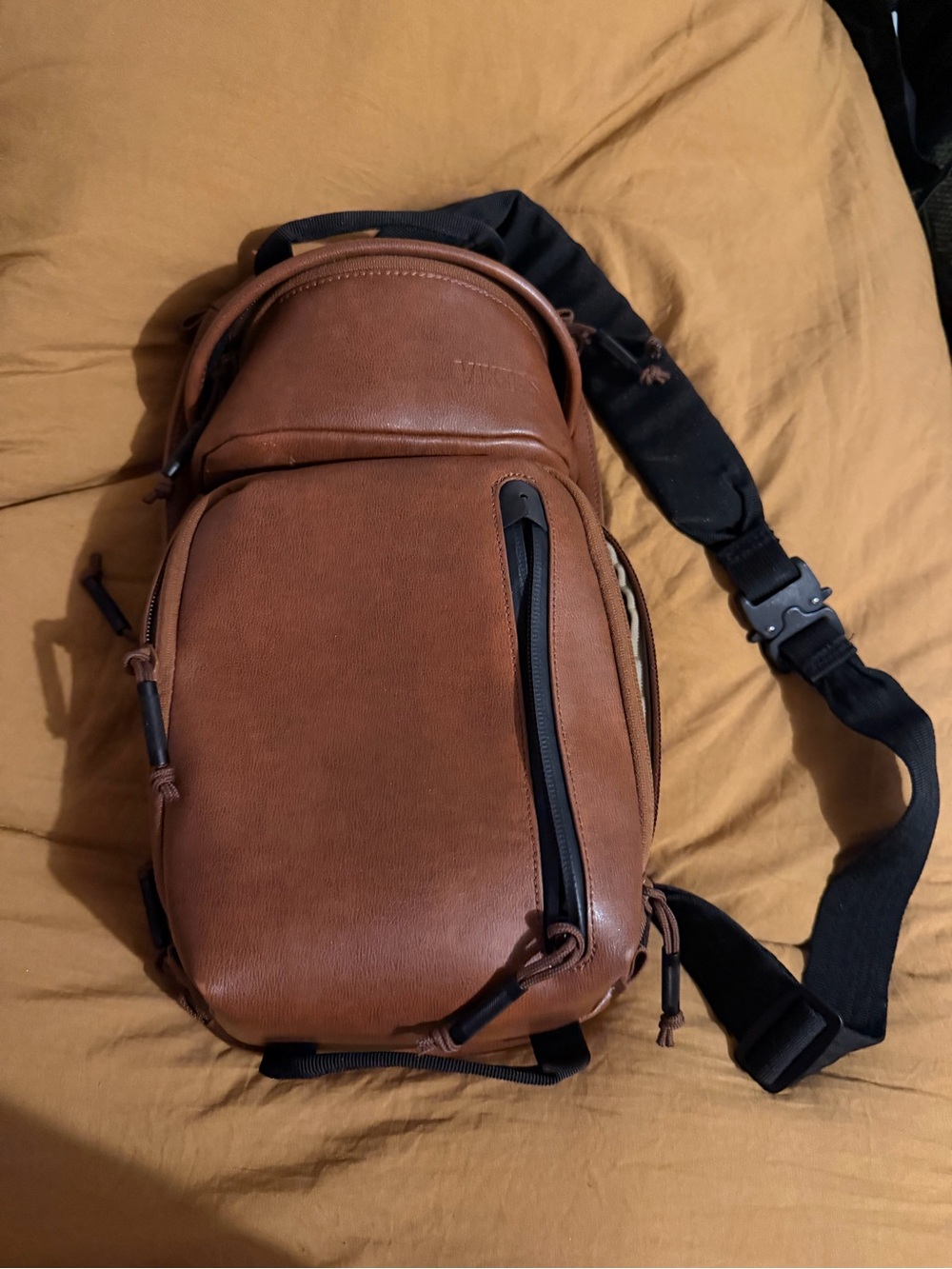 Leather Sling Bag in Brown conceal carry with soft armor pro- Casual Crossbody